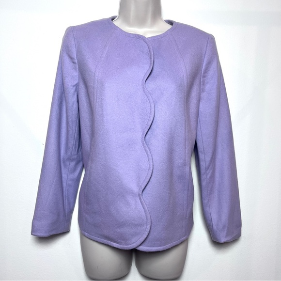 Talbots Jackets & Blazers - Talbots Wool Lavender Scalloped Classic Women's Old Money Jacket